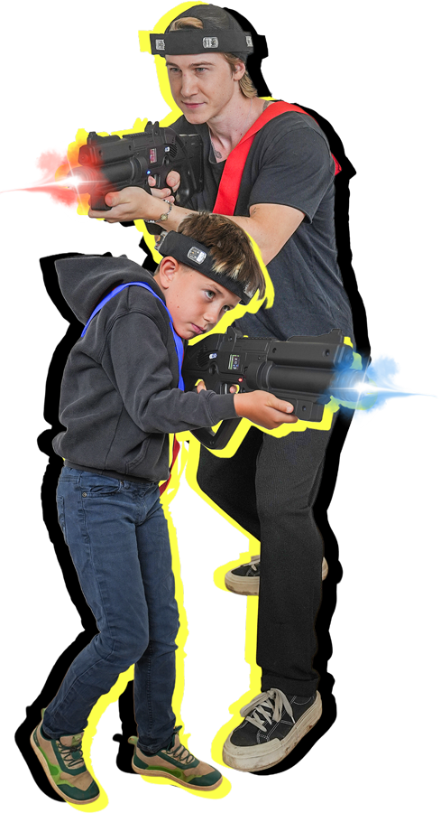 Spieler mit Gun im Anschlag